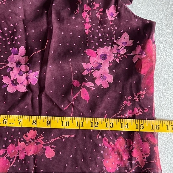 Jessica Howard Women's Sleeveless Floral Dress Lined Rhinestones Purple - Picture 12 of 12